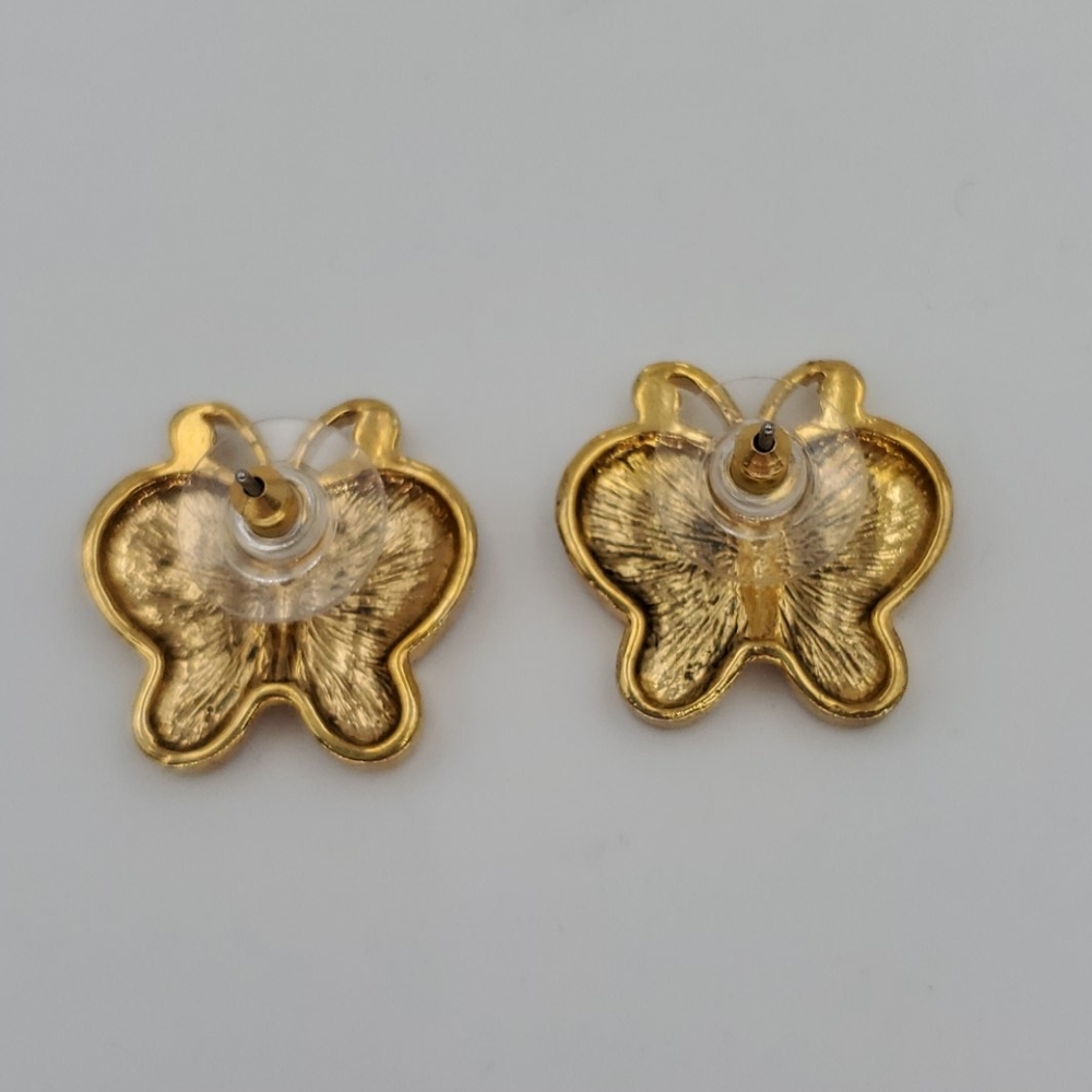 NWT- Betsey Johnson Pink & Blue Butterfly Earrings - Picture 4 of 7